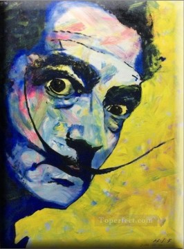 ein Porträt von Salvador Dali texturierten Ölgemälde